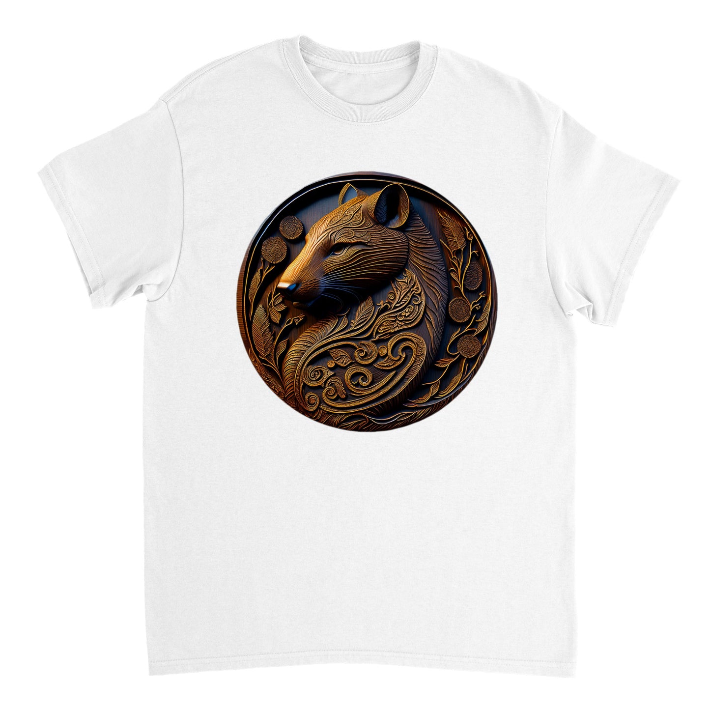 3D Wooden Animal Art - Heavyweight Unisex Crewneck T-shirt 15