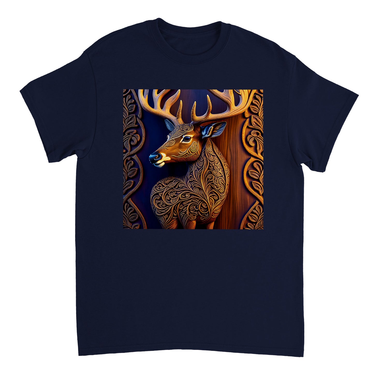 3D Wooden Animal Art - Heavyweight Unisex Crewneck T-shirt 78