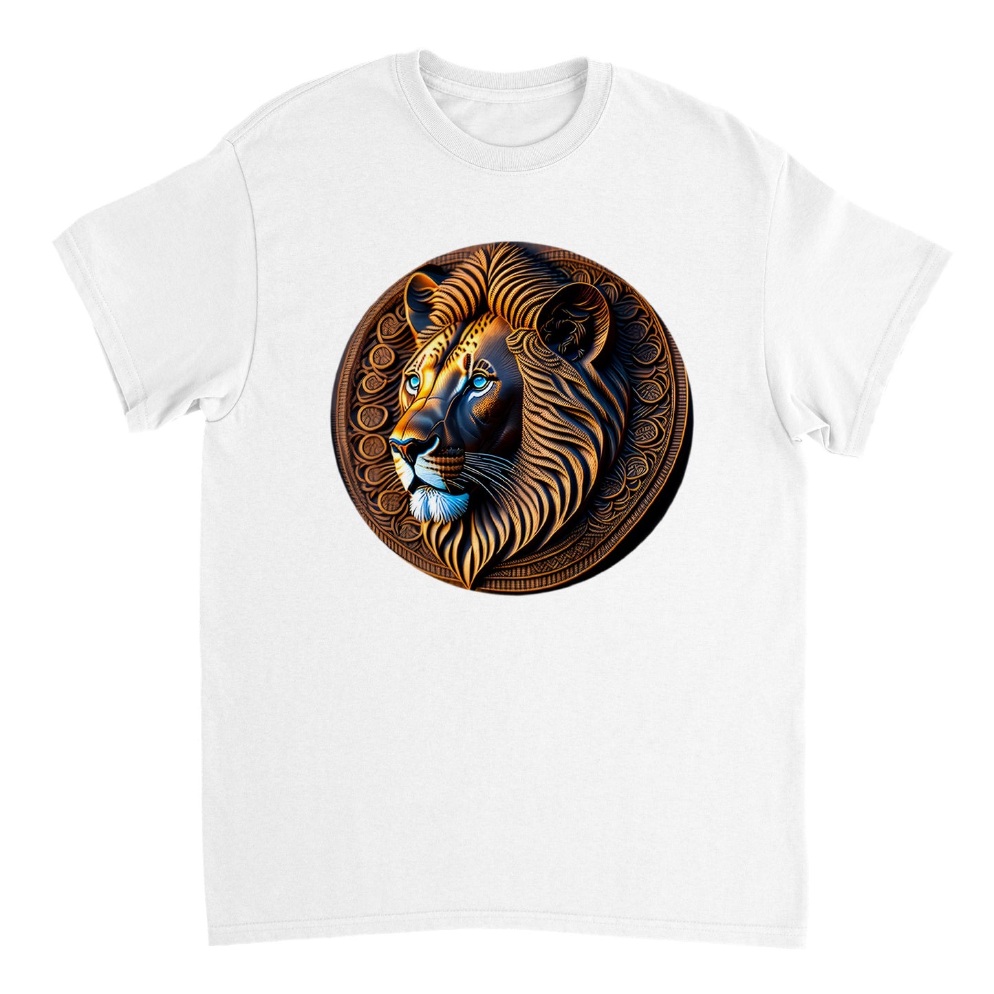 3D Wooden Animal Art - Heavyweight Unisex Crewneck T-shirt 5