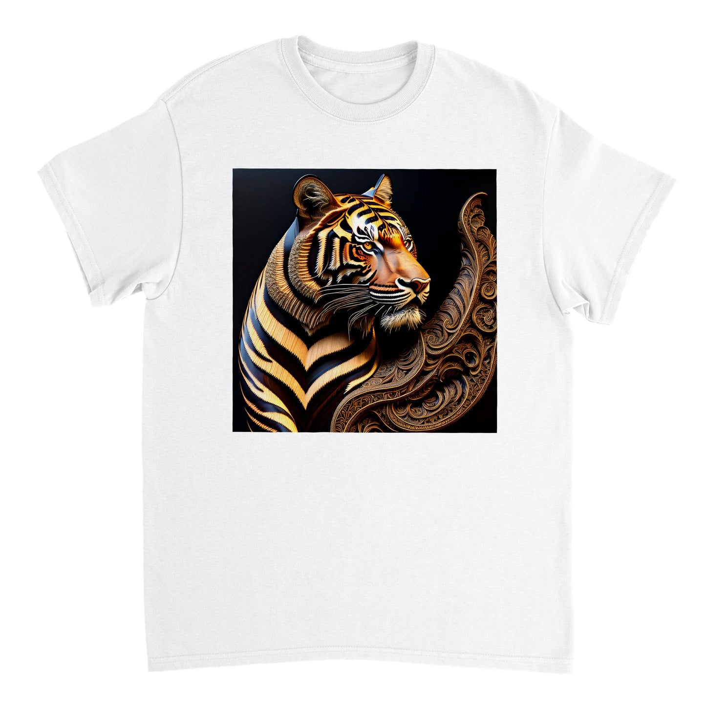 3D Wooden Animal Art - Heavyweight Unisex Crewneck T-shirt 82