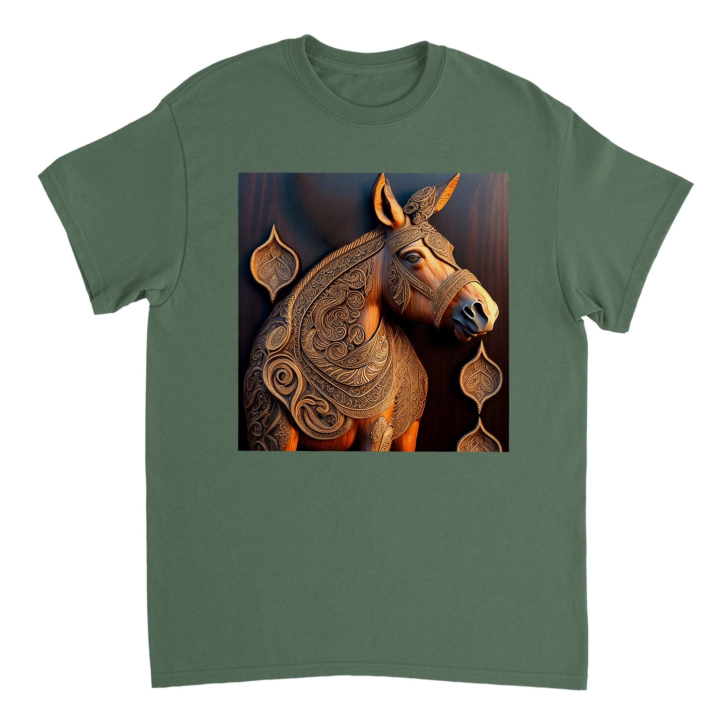 3D Wooden Animal Art - Heavyweight Unisex Crewneck T-shirt 74
