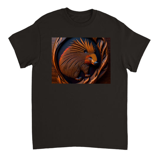 3D Wooden Animal Art - Heavyweight Unisex Crewneck T-shirt 66