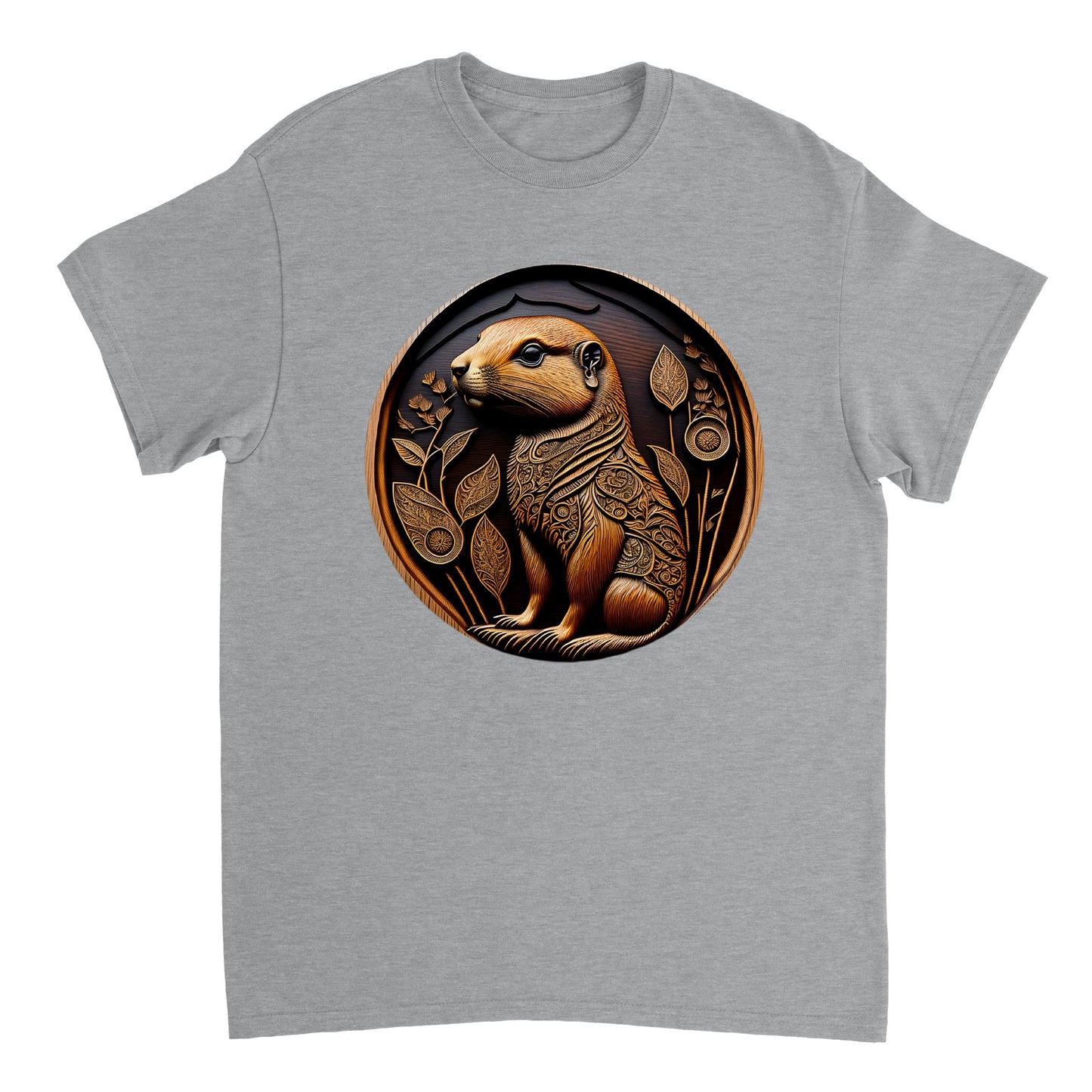 3D Wooden Animal Art - Heavyweight Unisex Crewneck T-shirt 7