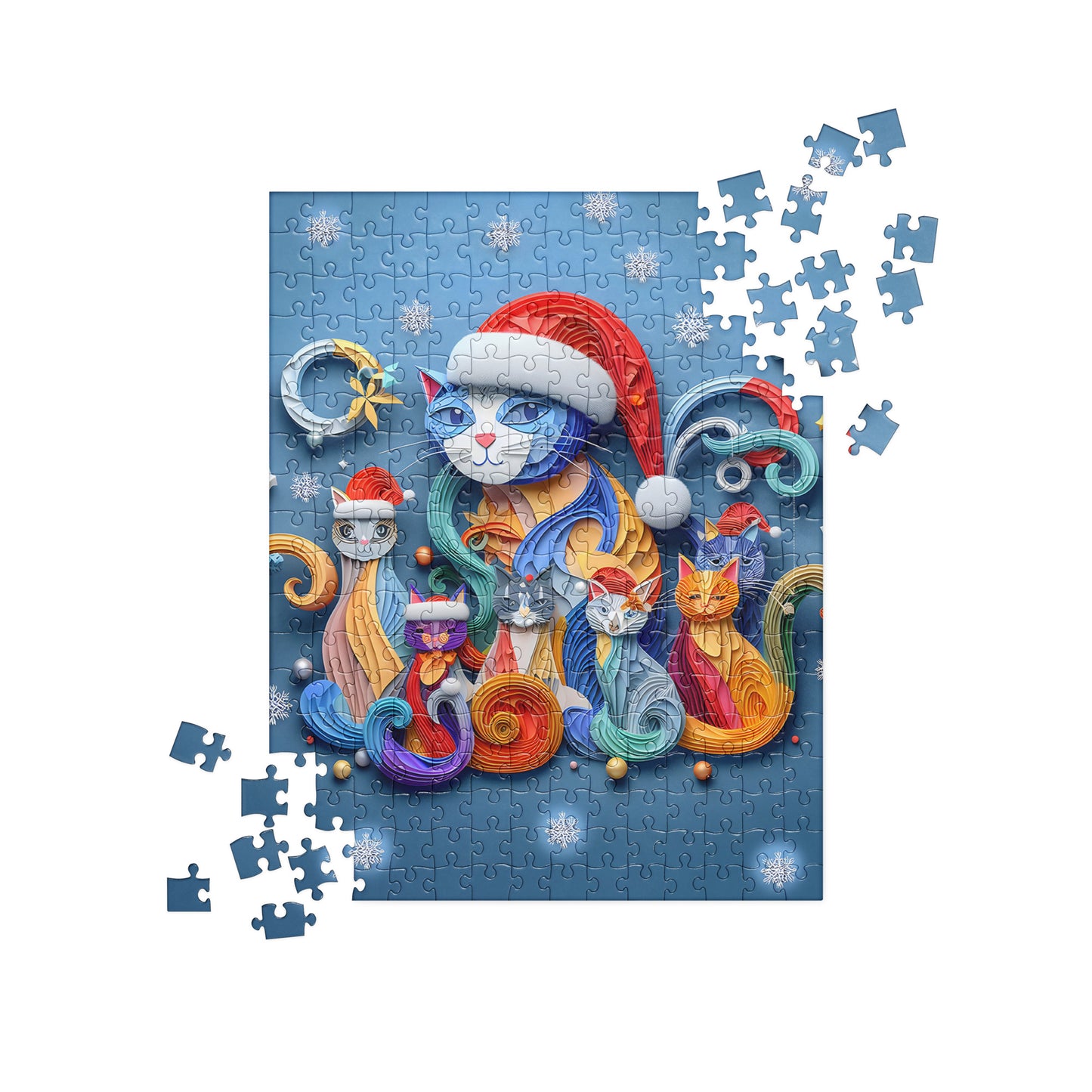 3D Christmas Cats - Jigsaw Puzzle #1