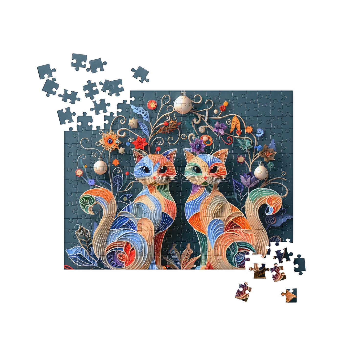3D Christmas Cats - Jigsaw Puzzle #2