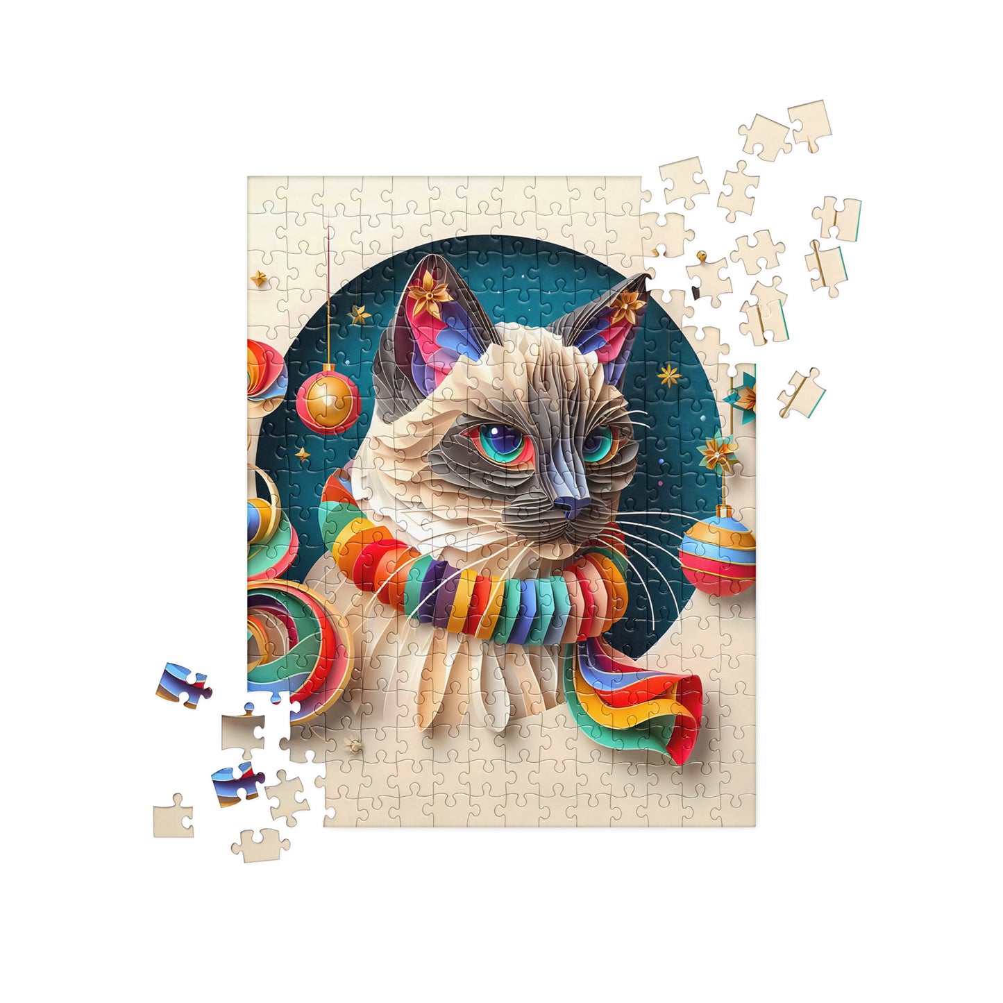 3D Christmas Cats - Jigsaw Puzzle #4