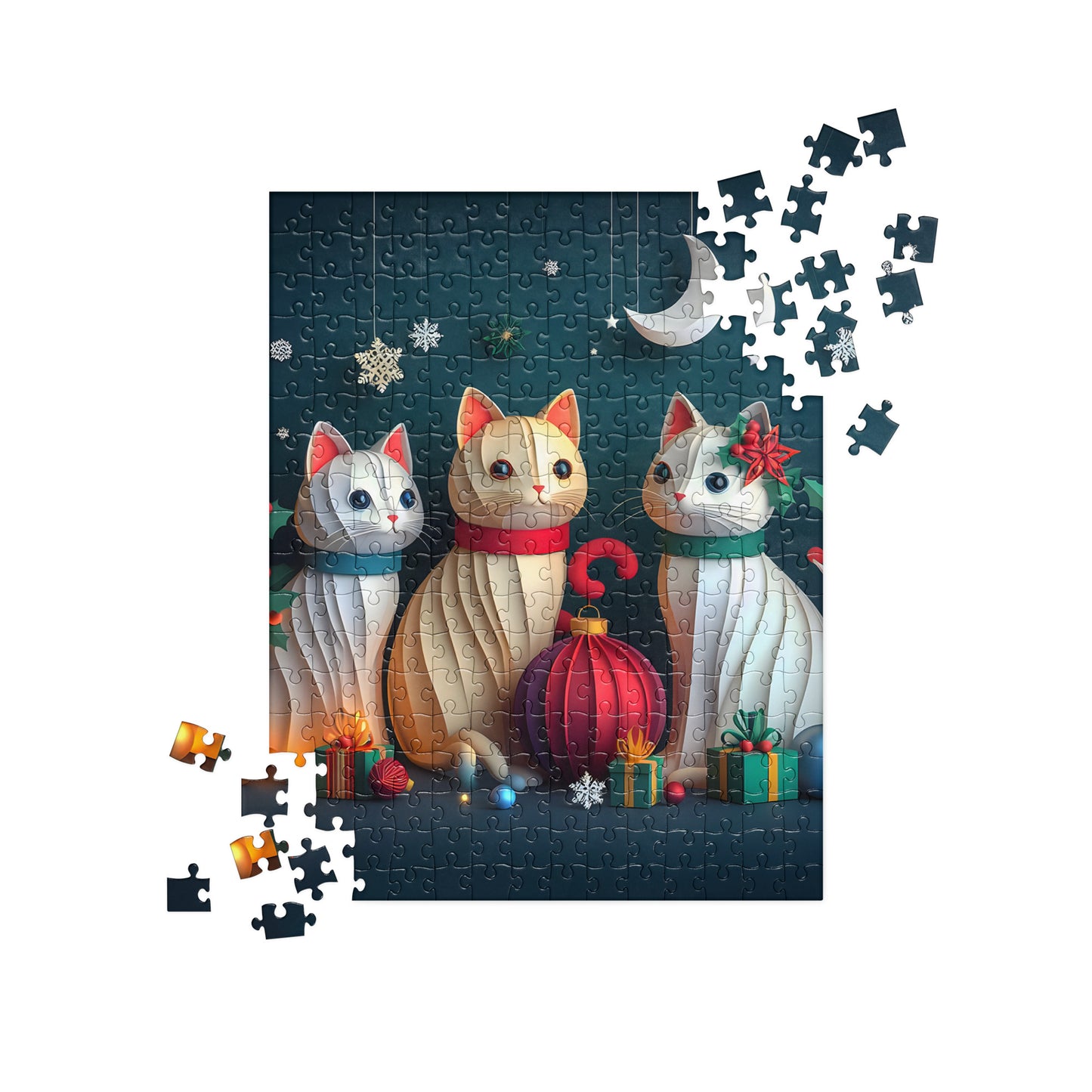 3D Christmas Cats - Jigsaw Puzzle #6