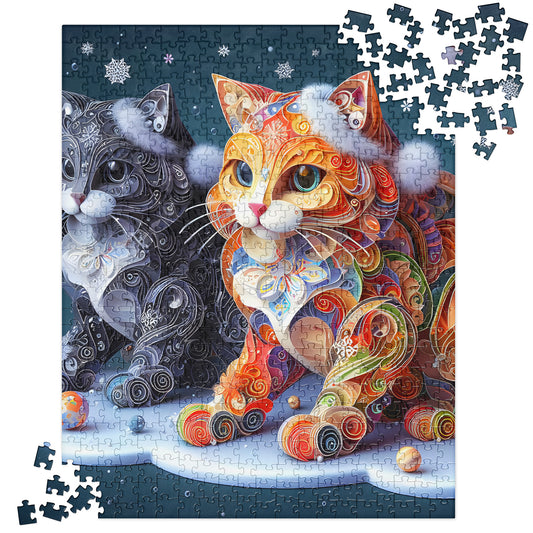 3D Christmas Cats - Jigsaw Puzzle #7