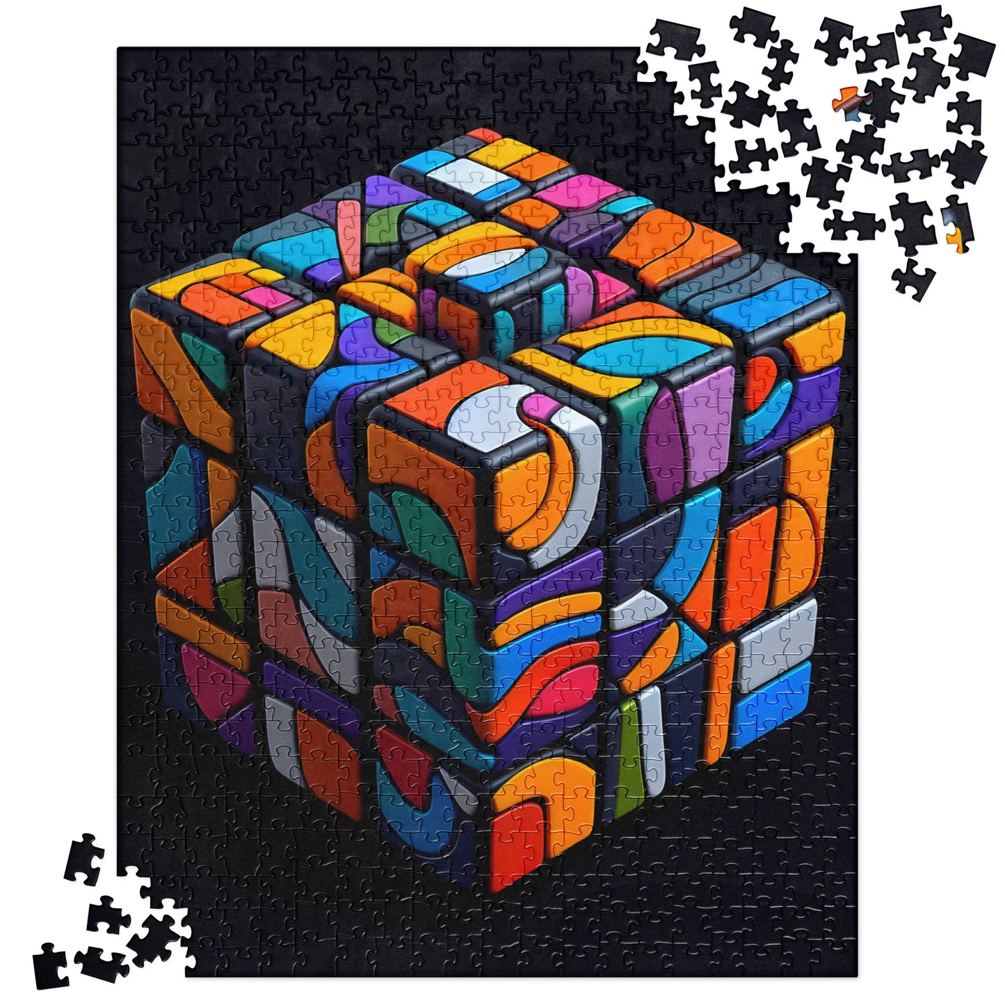 3D Colorful Cube - Jigsaw Puzzle #1