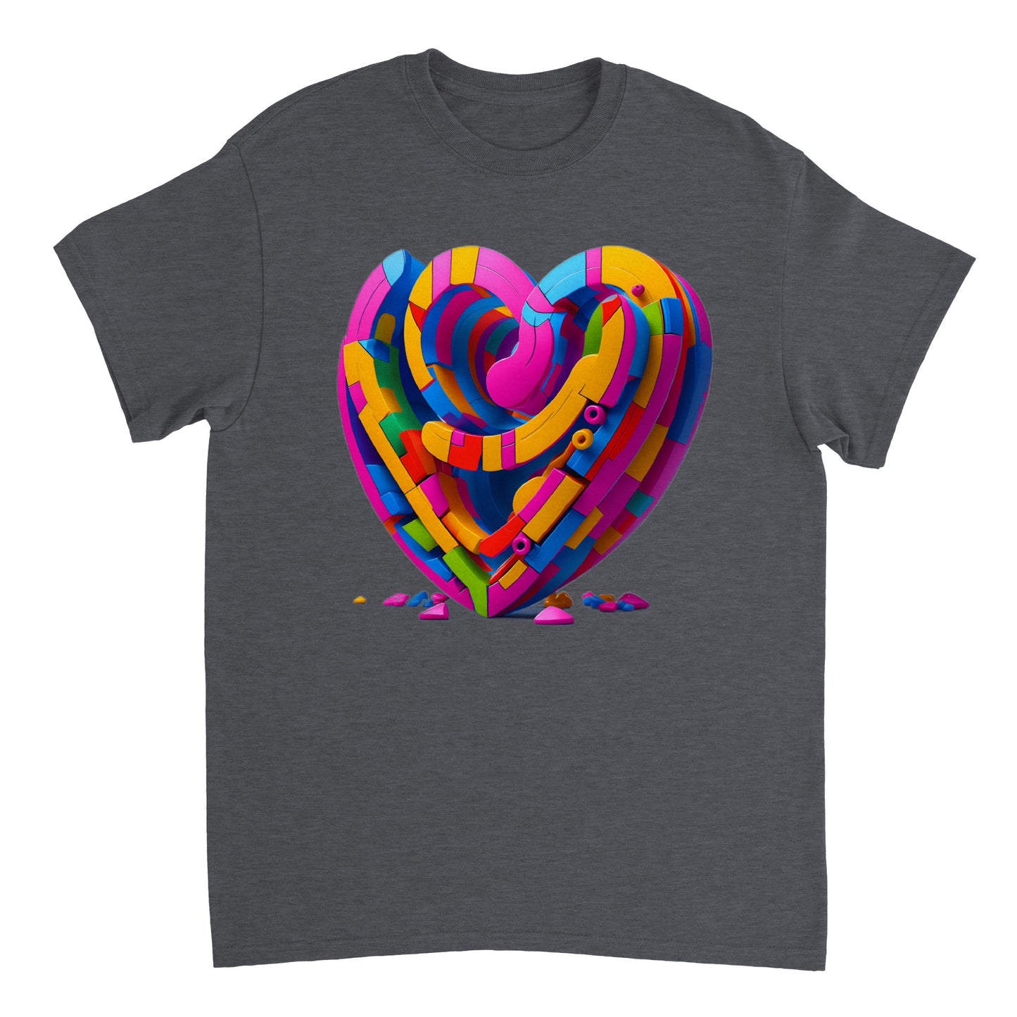 Love Heart - Heavyweight Unisex Crewneck T-shirt 19