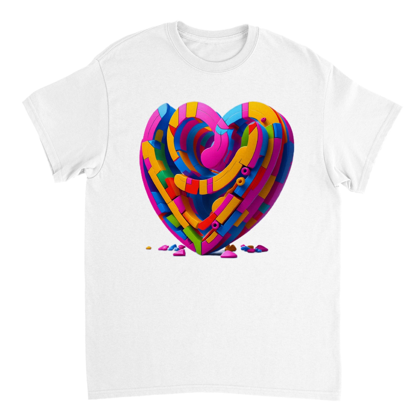 Love Heart - Heavyweight Unisex Crewneck T-shirt 19