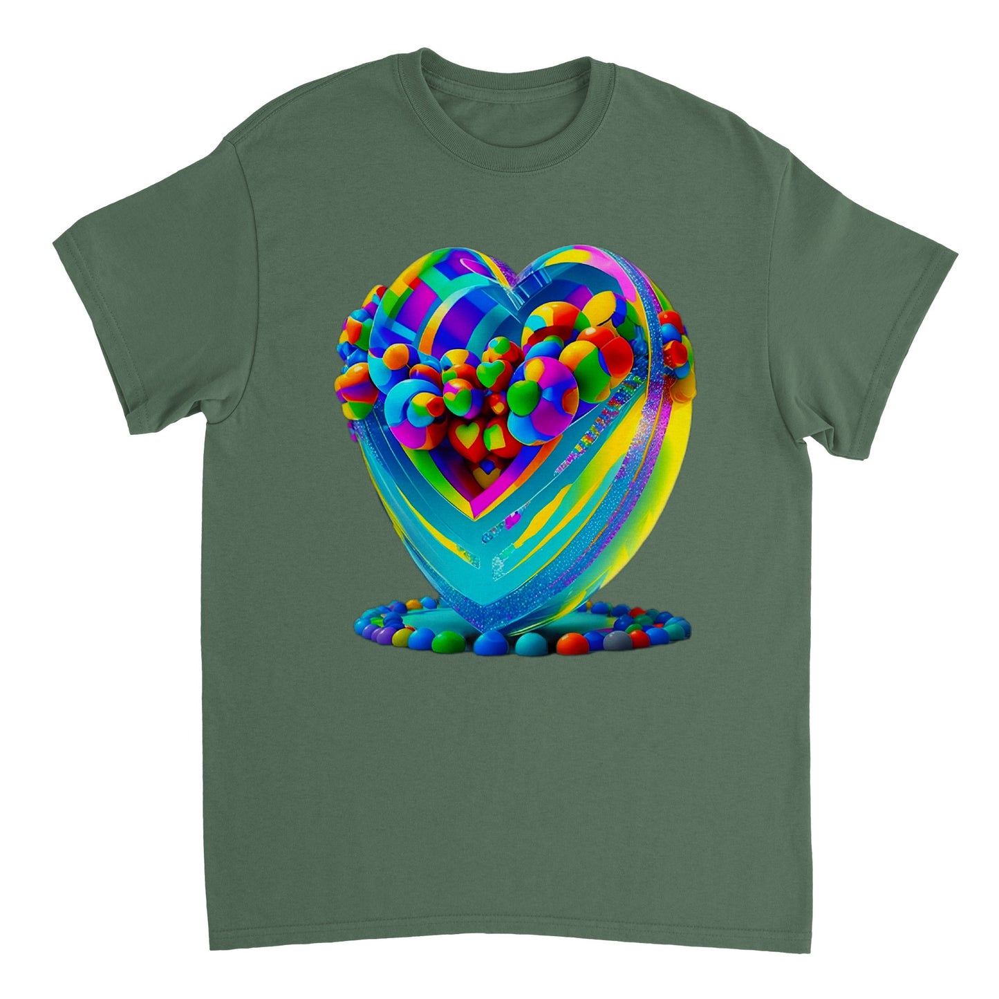 Love Heart - Heavyweight Unisex Crewneck T-shirt 96