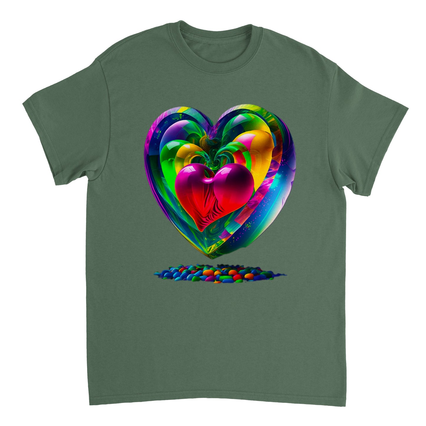 Love Heart - Heavyweight Unisex Crewneck T-shirt 88