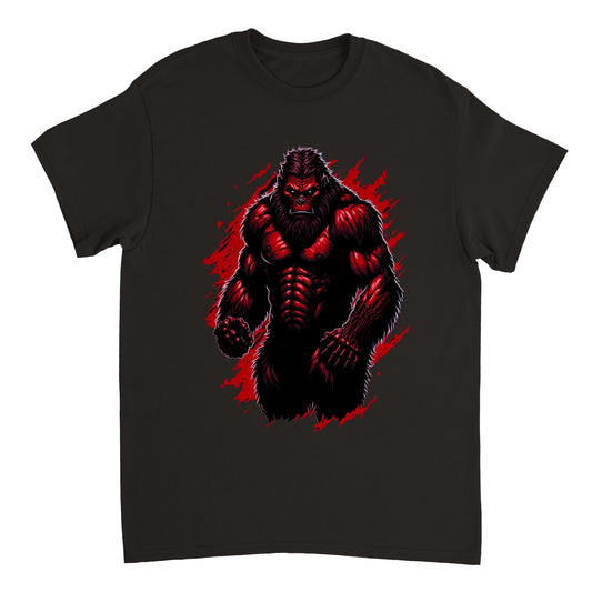 3D Bigfoot Art - Heavyweight Unisex Crewneck T-shirt 1