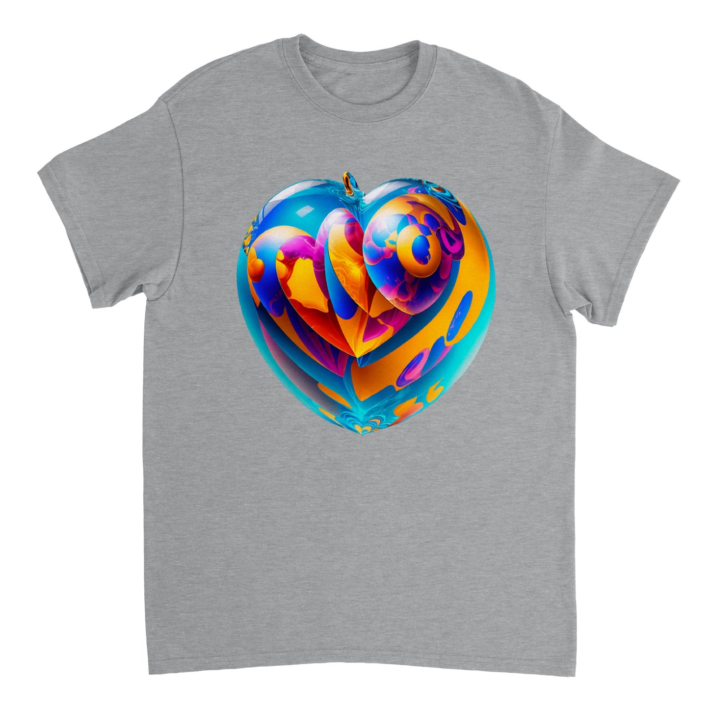 Love Heart - Heavyweight Unisex Crewneck T-shirt 17