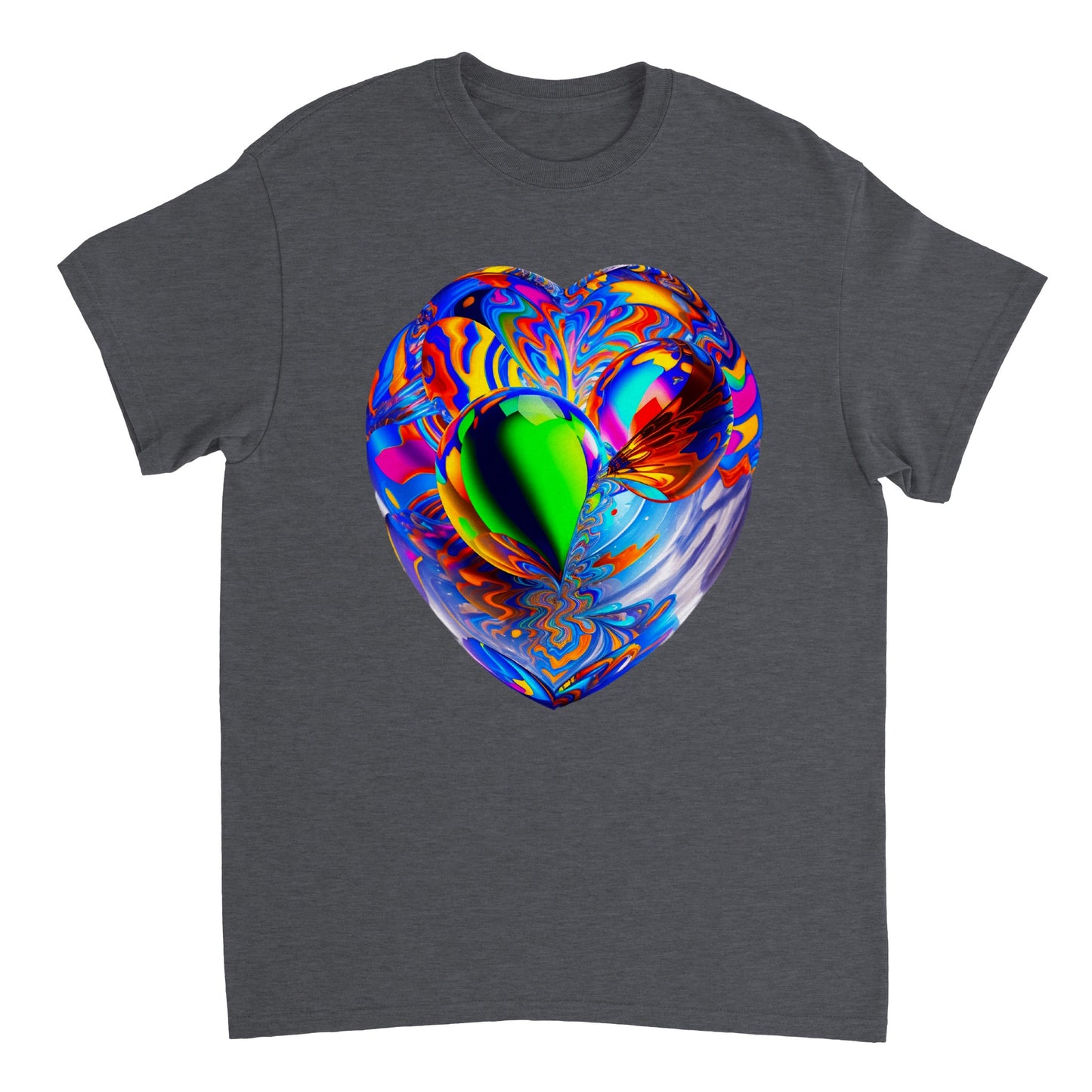 Love Heart - Heavyweight Unisex Crewneck T-shirt 6