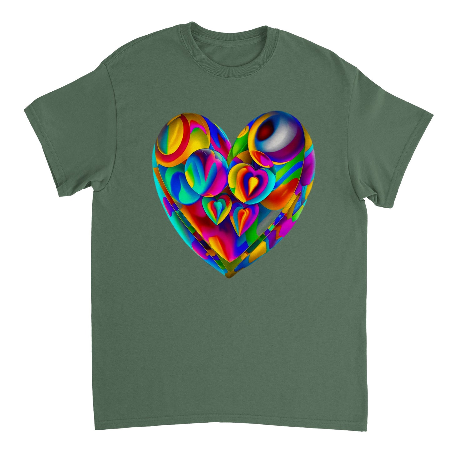 Love Heart - Heavyweight Unisex Crewneck T-shirt 98