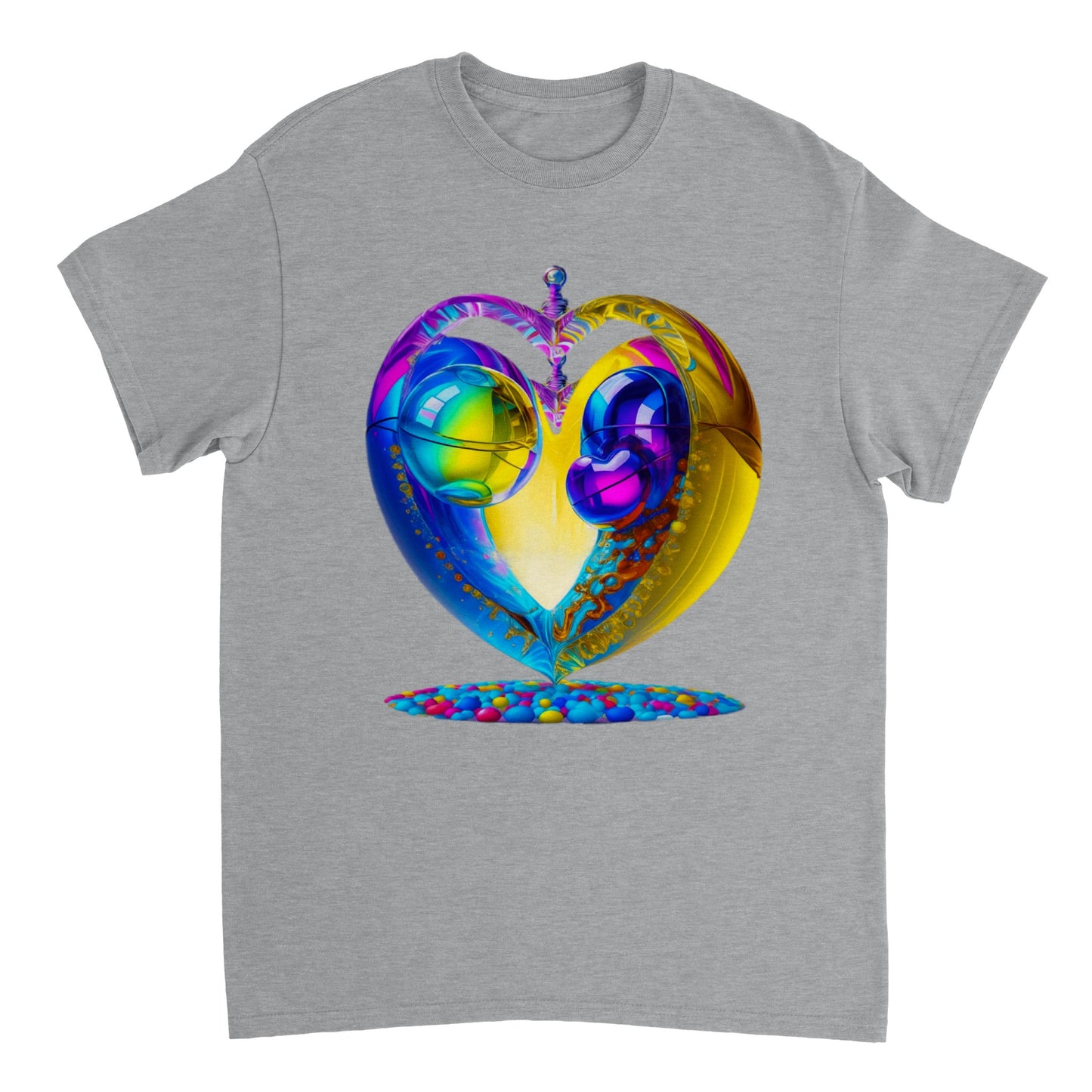 Love Heart - Heavyweight Unisex Crewneck T-shirt 84