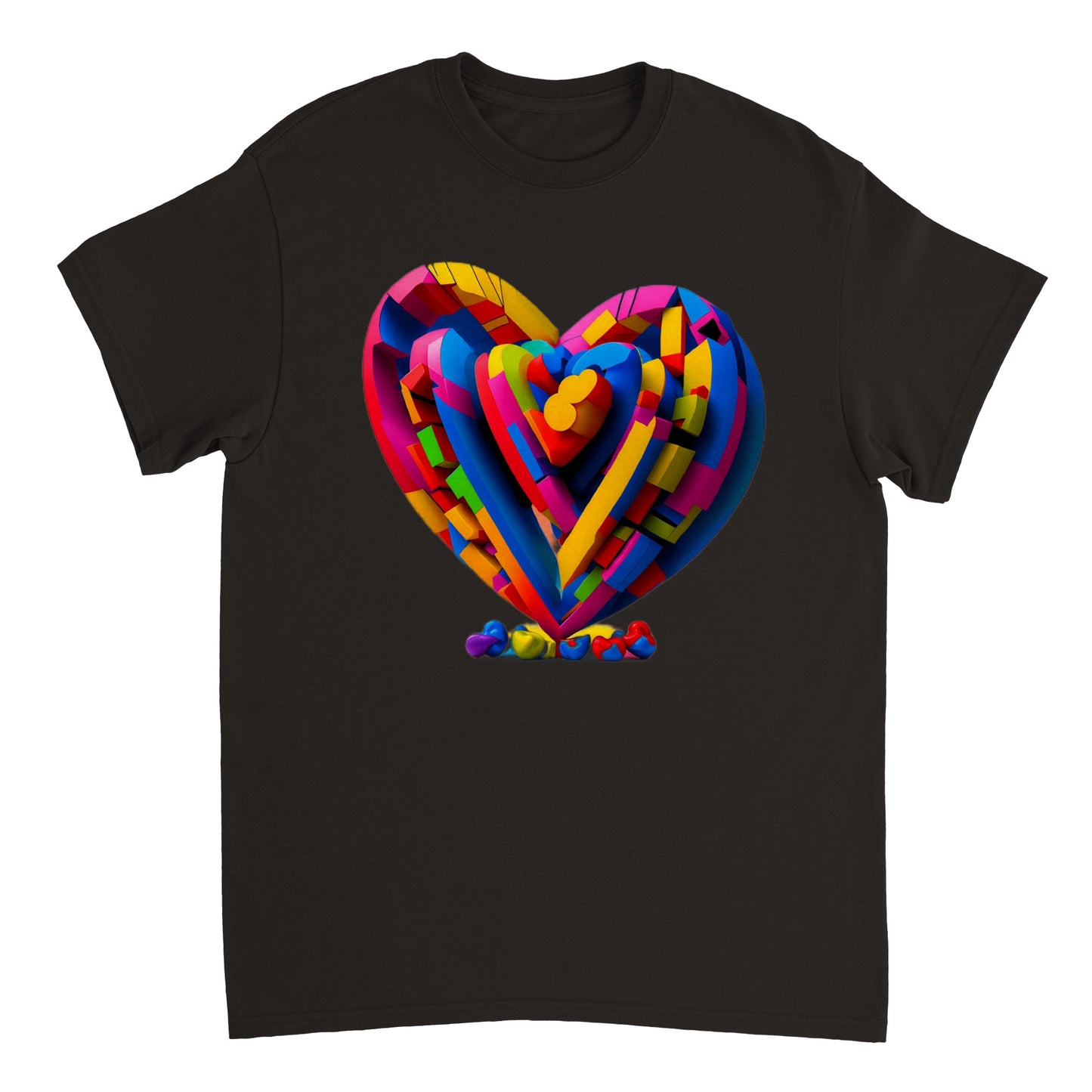 Love Heart - Heavyweight Unisex Crewneck T-shirt 21
