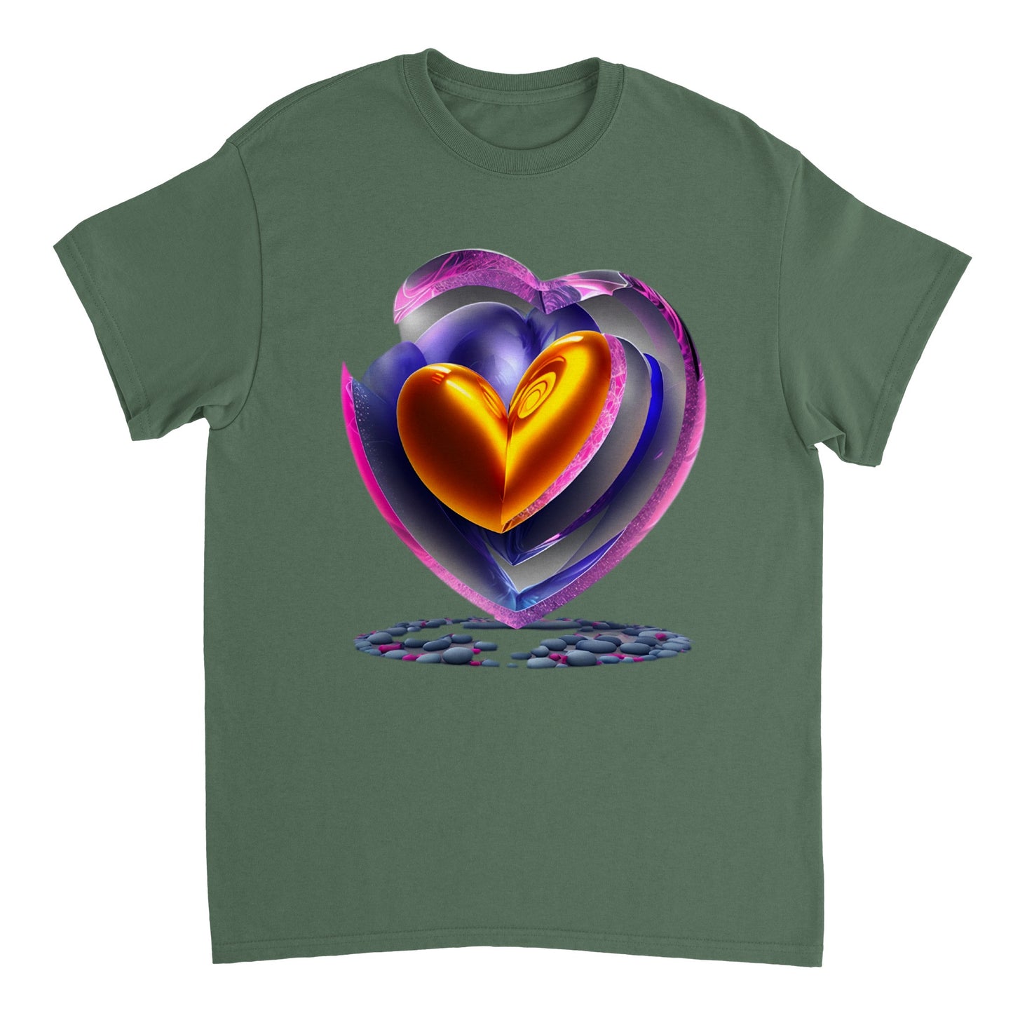 Love Heart - Heavyweight Unisex Crewneck T-shirt 83