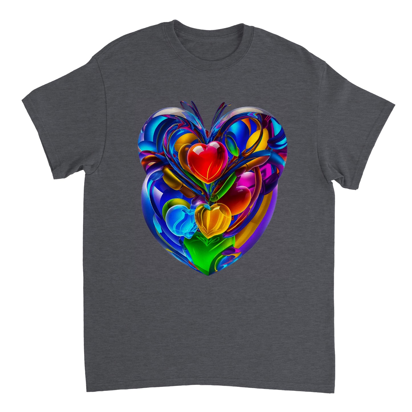 Love Heart - Heavyweight Unisex Crewneck T-shirt 7