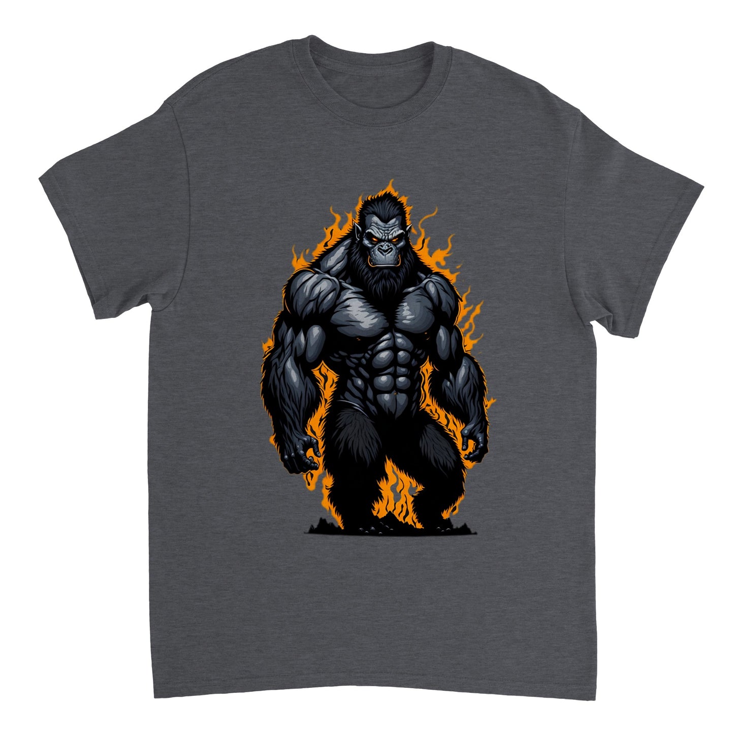 3D Bigfoot Art - Heavyweight Unisex Crewneck T-shirt 2