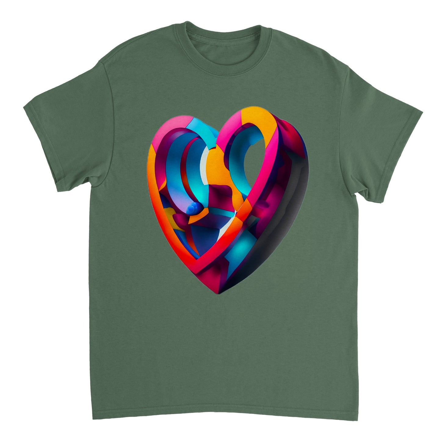 Love Heart - Heavyweight Unisex Crewneck T-shirt 11