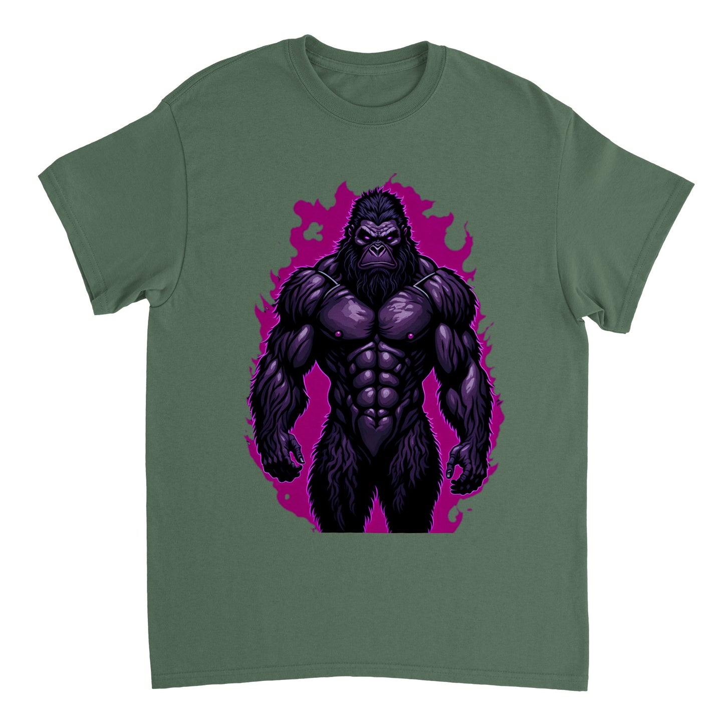 3D Bigfoot Art - Heavyweight Unisex Crewneck T-shirt 8