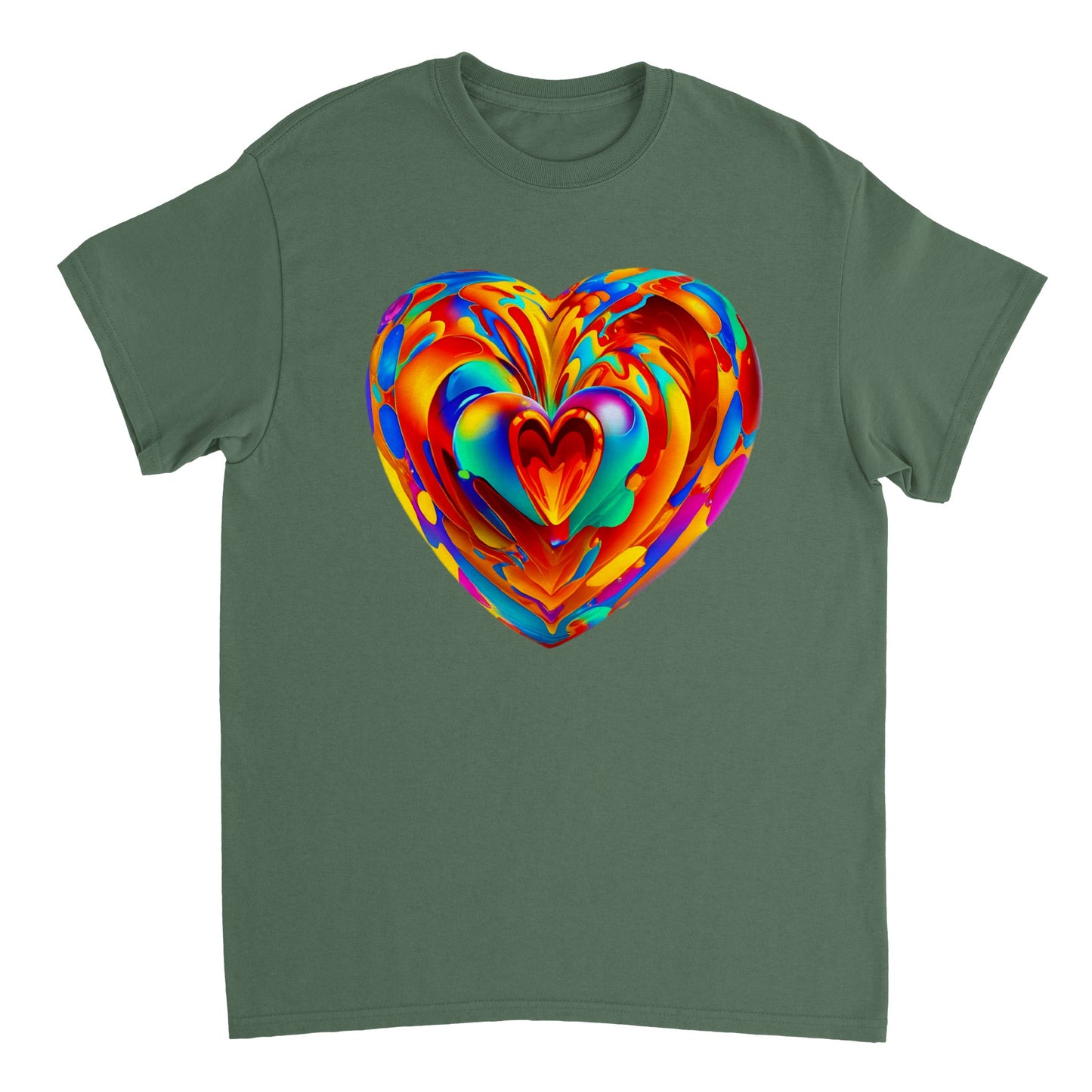 Love Heart - Heavyweight Unisex Crewneck T-shirt 110