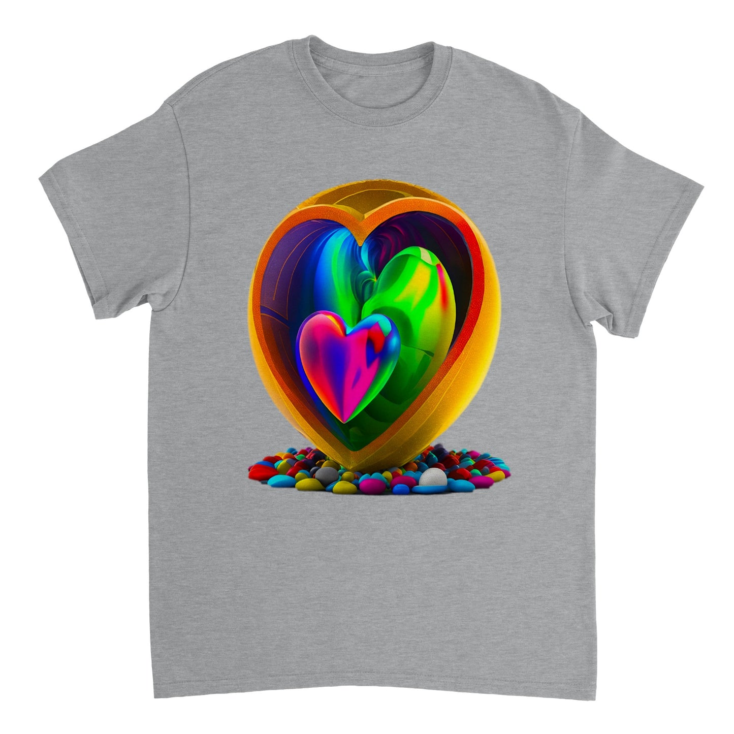 Love Heart - Heavyweight Unisex Crewneck T-shirt 107