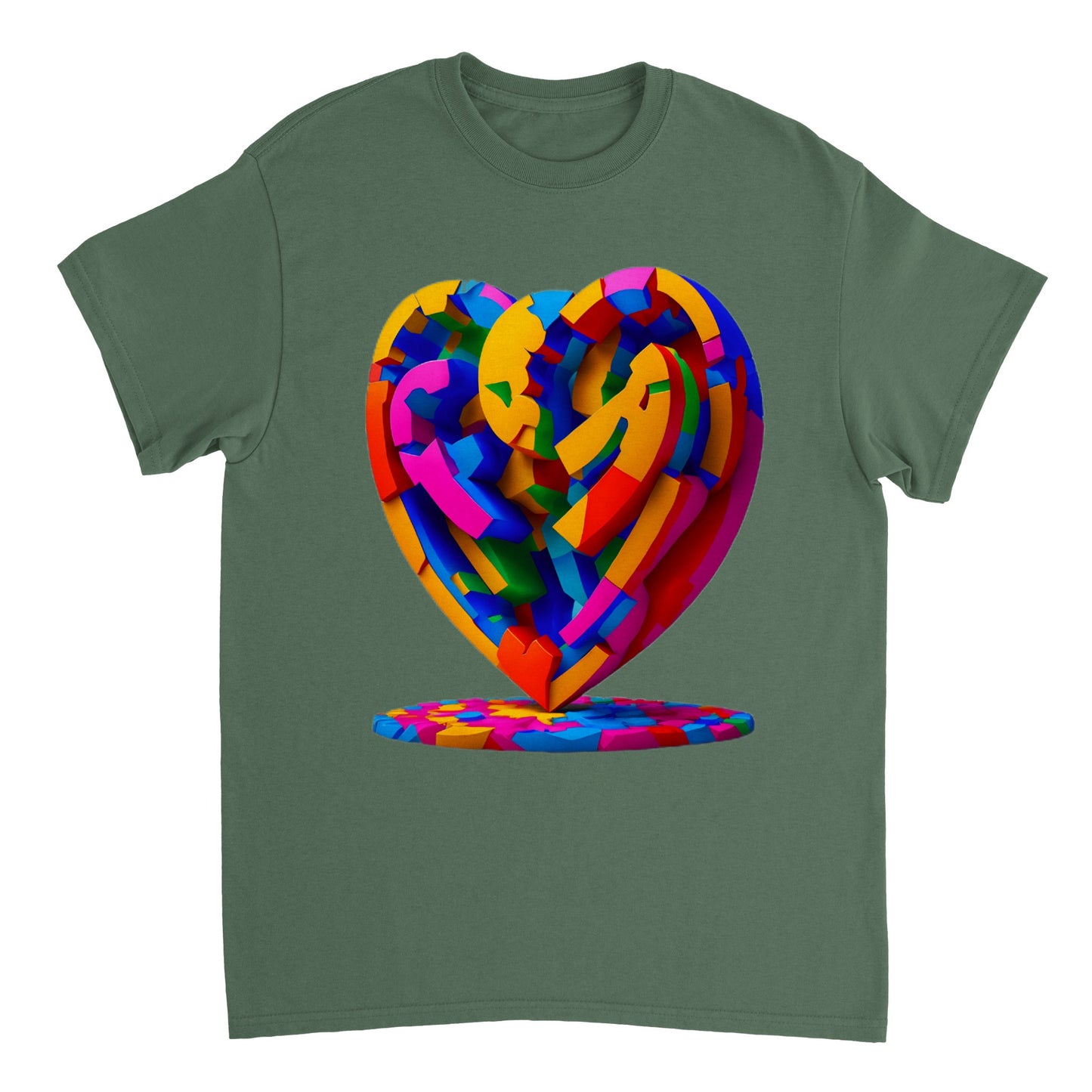 Love Heart - Heavyweight Unisex Crewneck T-shirt 14