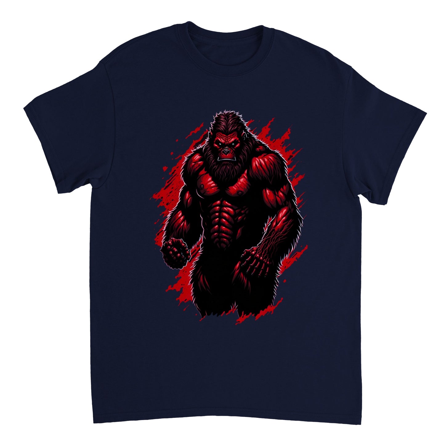 3D Bigfoot Art - Heavyweight Unisex Crewneck T-shirt 1