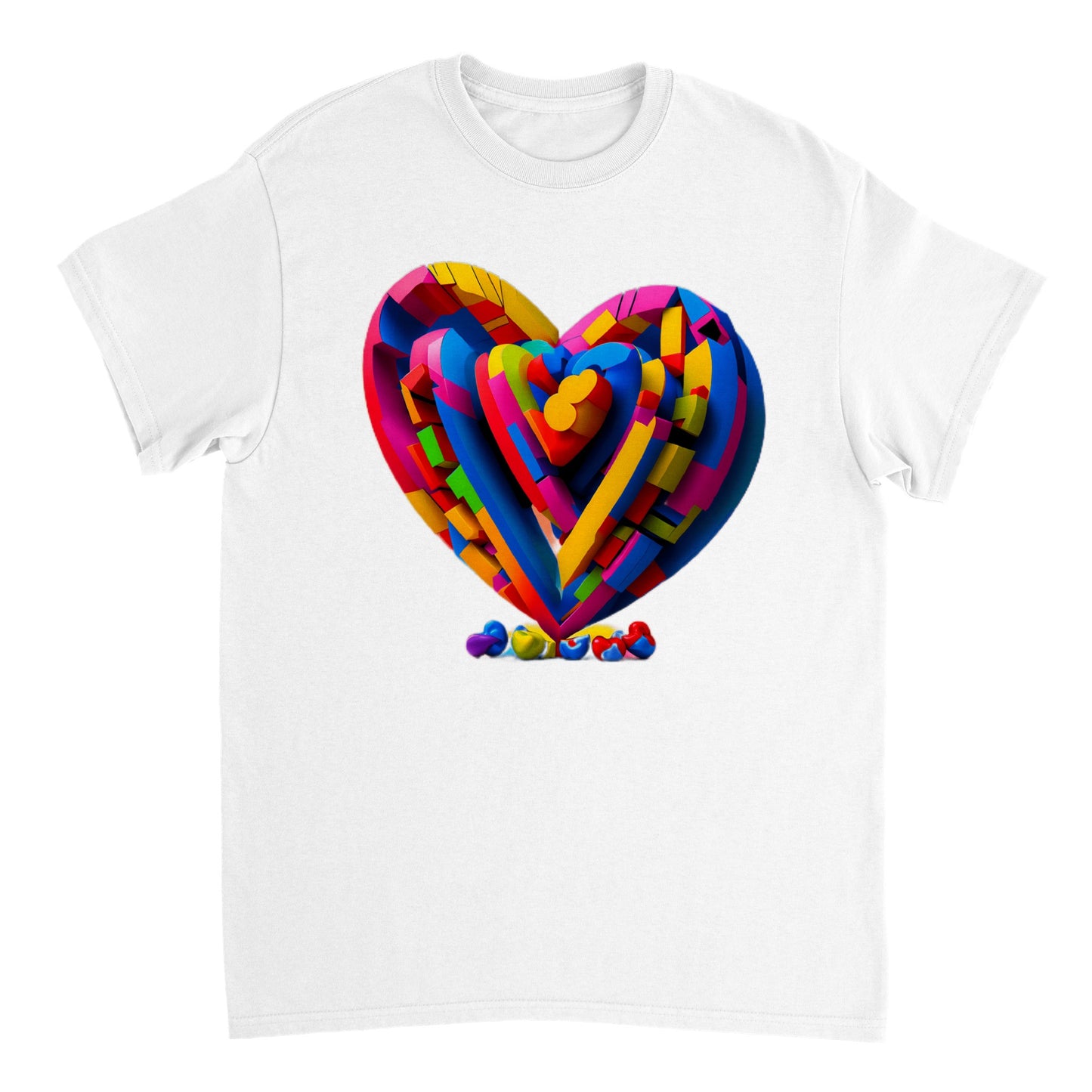 Love Heart - Heavyweight Unisex Crewneck T-shirt 21