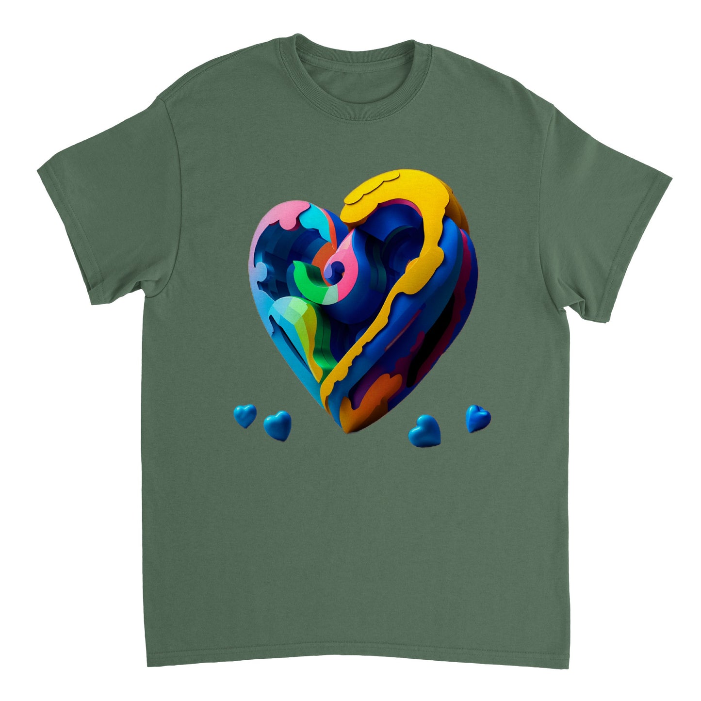Love Heart - Heavyweight Unisex Crewneck T-shirt 23