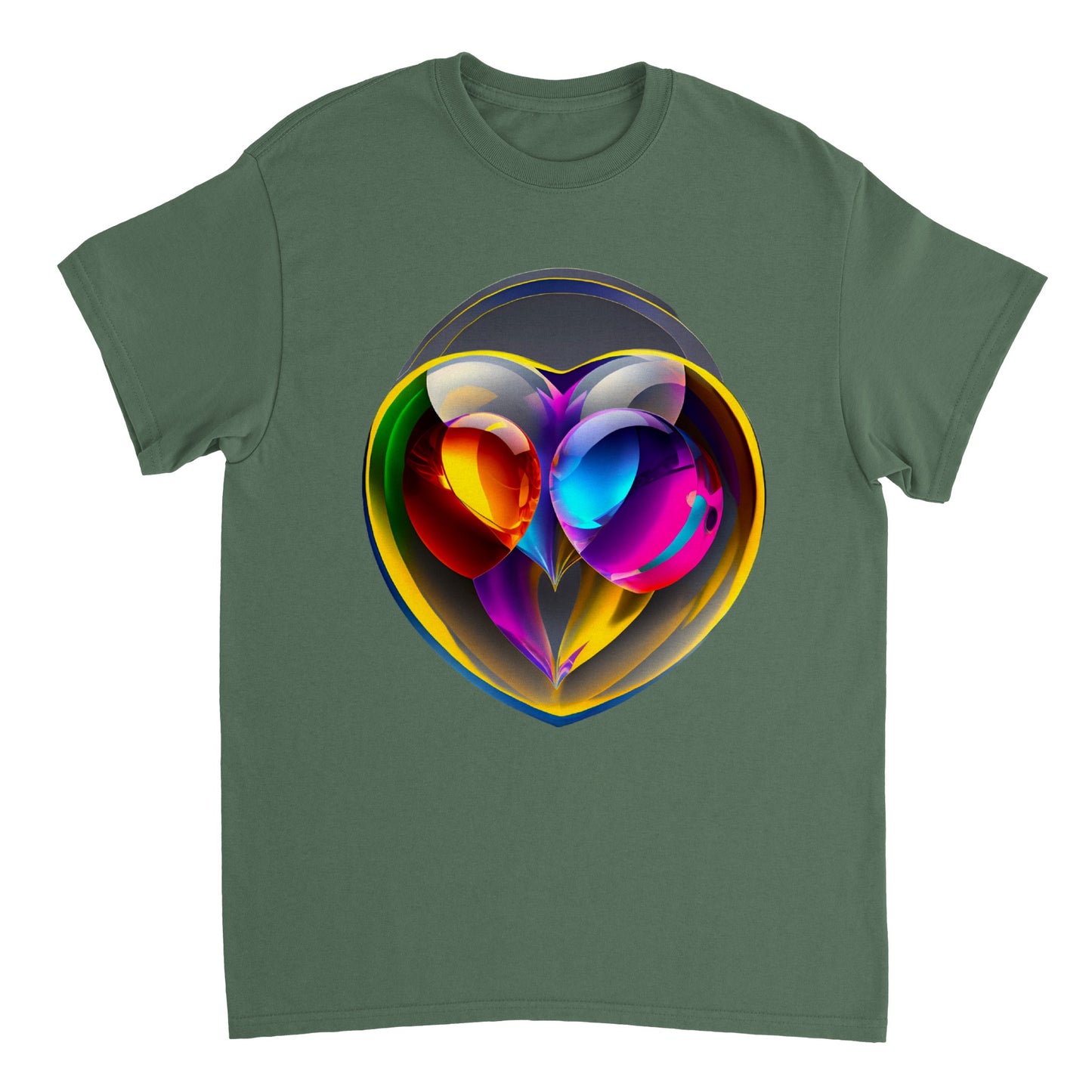 Love Heart - Heavyweight Unisex Crewneck T-shirt 15