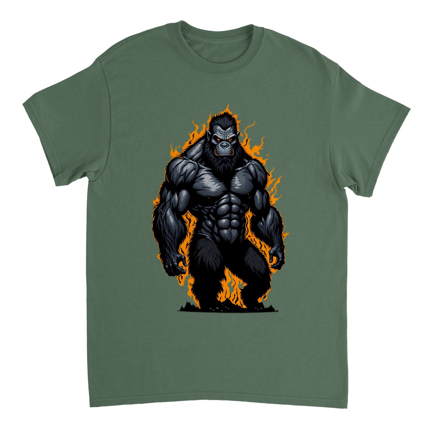 3D Bigfoot Art - Heavyweight Unisex Crewneck T-shirt 2